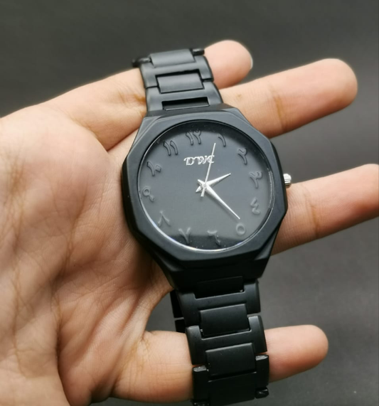 Metal Black Arabic Aura Watch