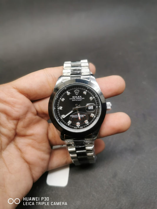 Black two-tone Rolex Oyster Perpetual Date-just